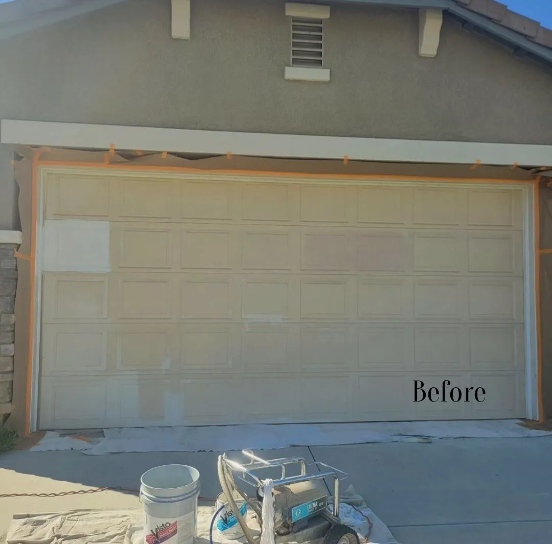 Garage door before painting