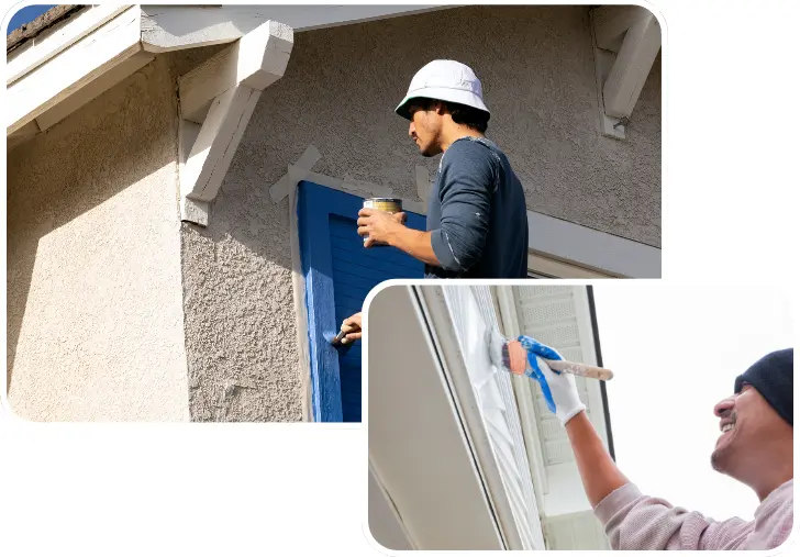 Collage of exterior painting work