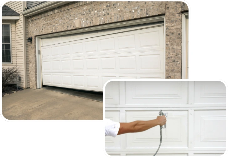 Collage of garage door painting